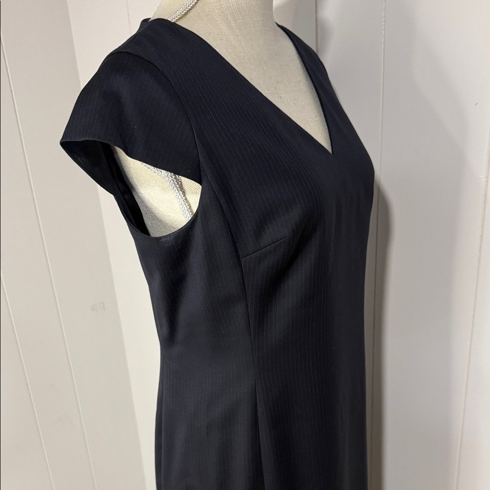 Talbots Navy V-Neck Midi Dress - Picture 3 of 7